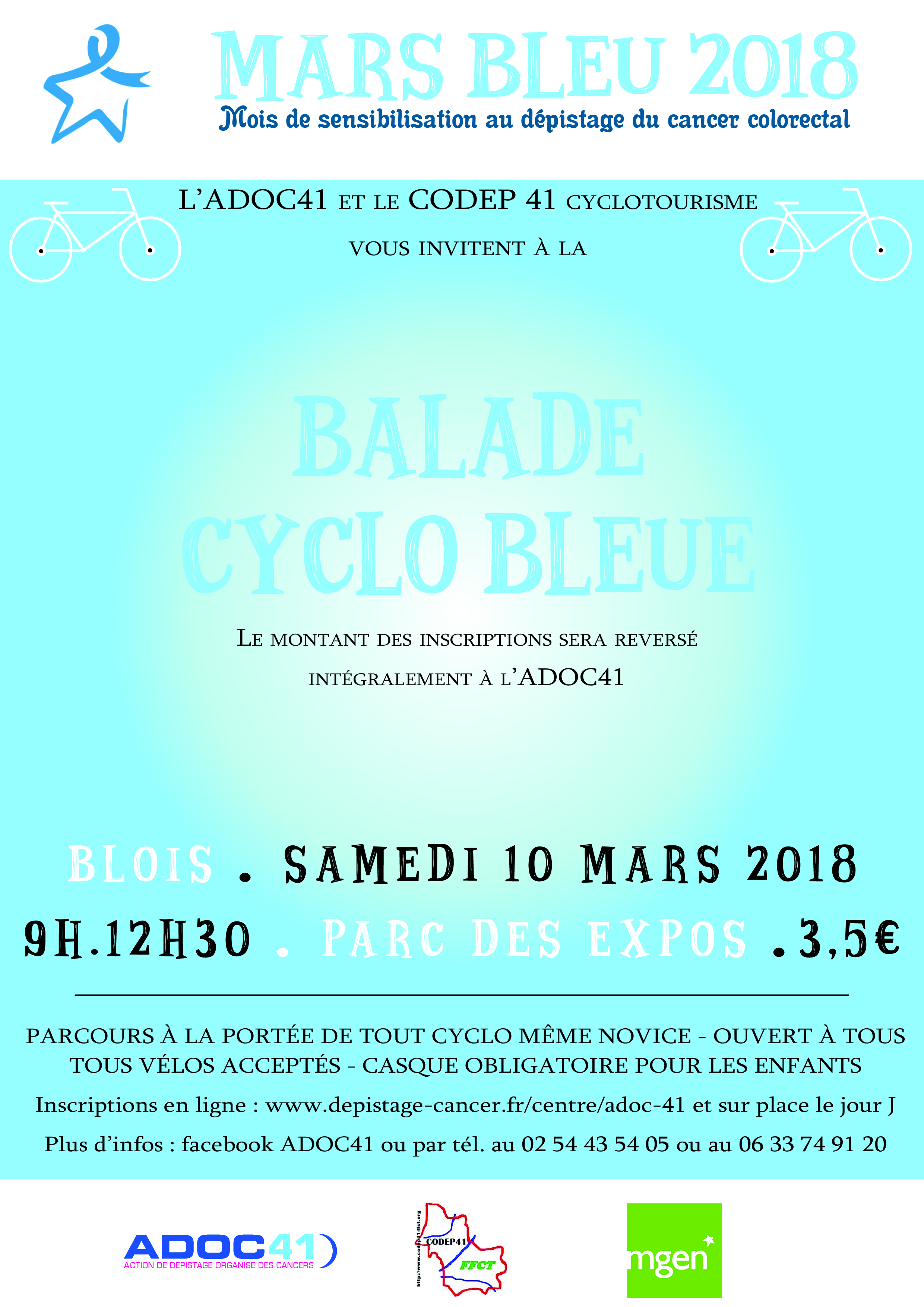 Affiche balade cyclo bleue 2018 mars bleu