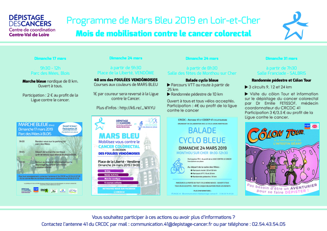 Mars bleu 2019 : le programme en Loir-et-Cher